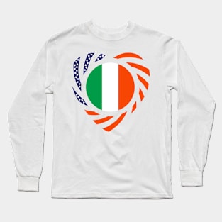 Irish American Multinational Patriot Flag (Heart) Long Sleeve T-Shirt